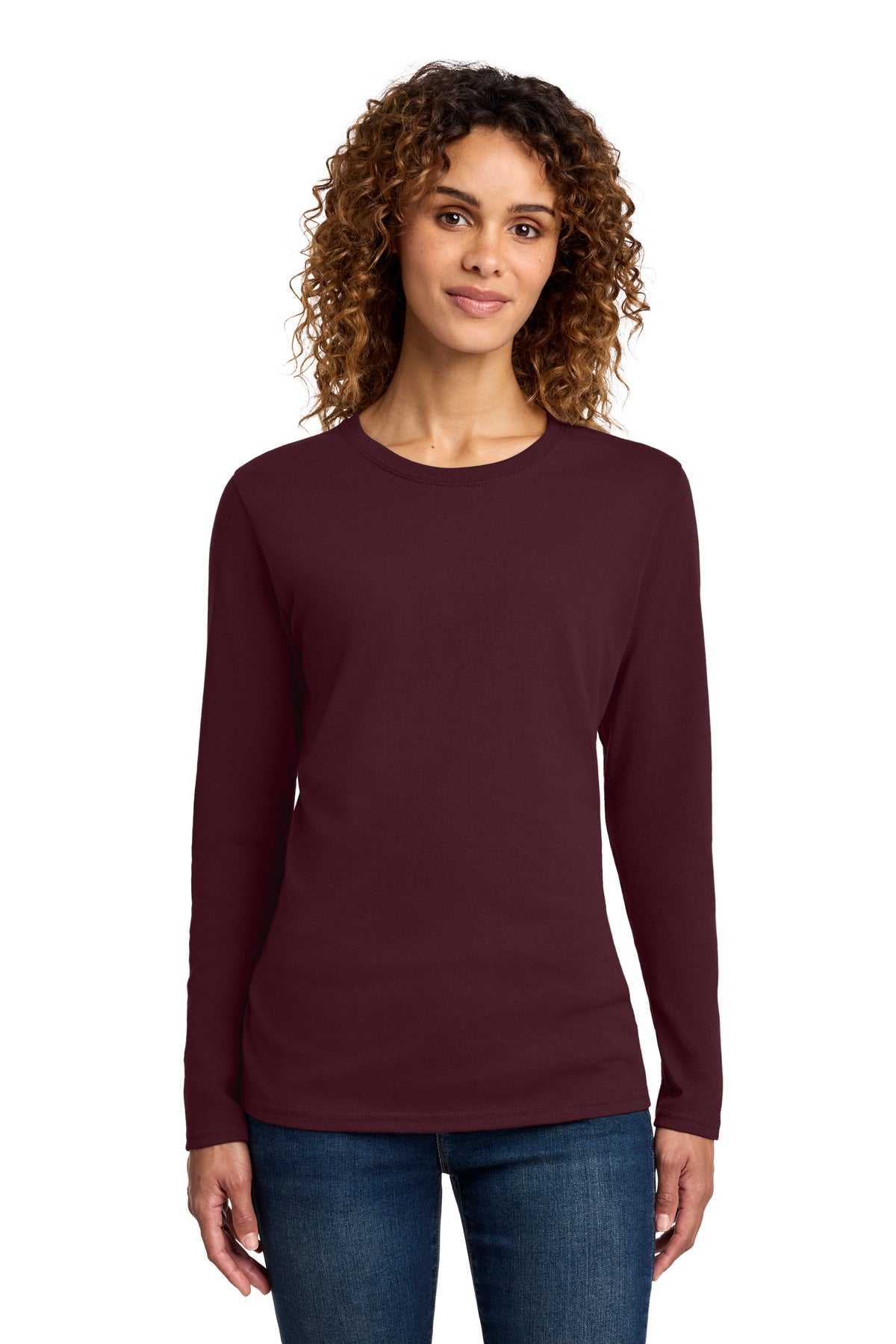 Custom Embroidered Port & Co T-Shirts  in Athletic Maroon