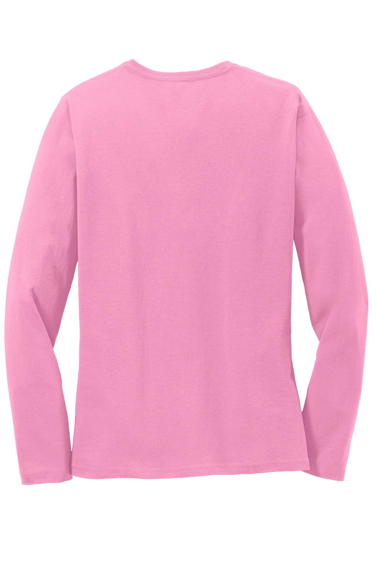 Custom Embroidered Port & Co T-Shirts  in Candy Pink