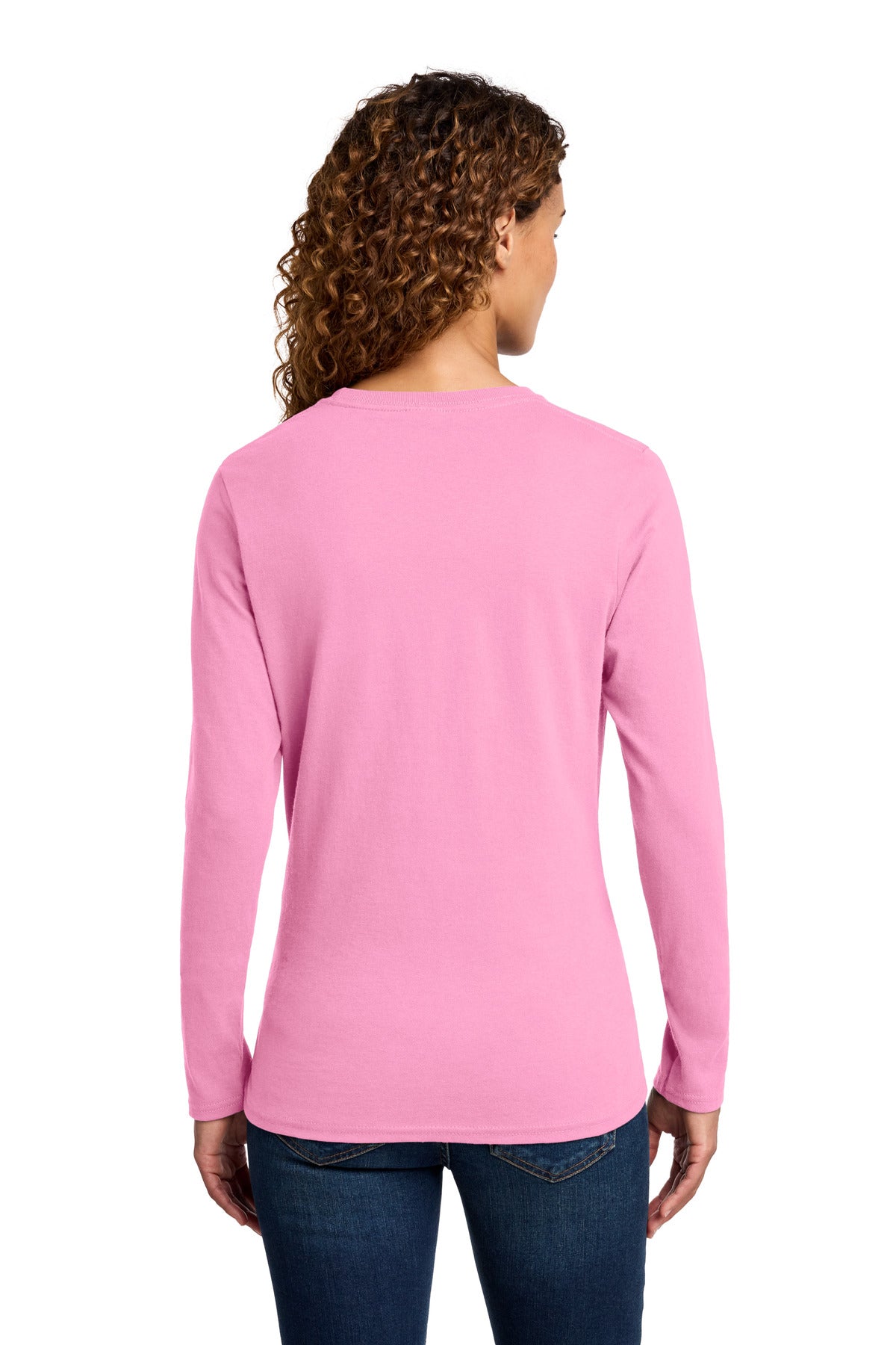 Custom Embroidered Port & Co T-Shirts  in Candy Pink