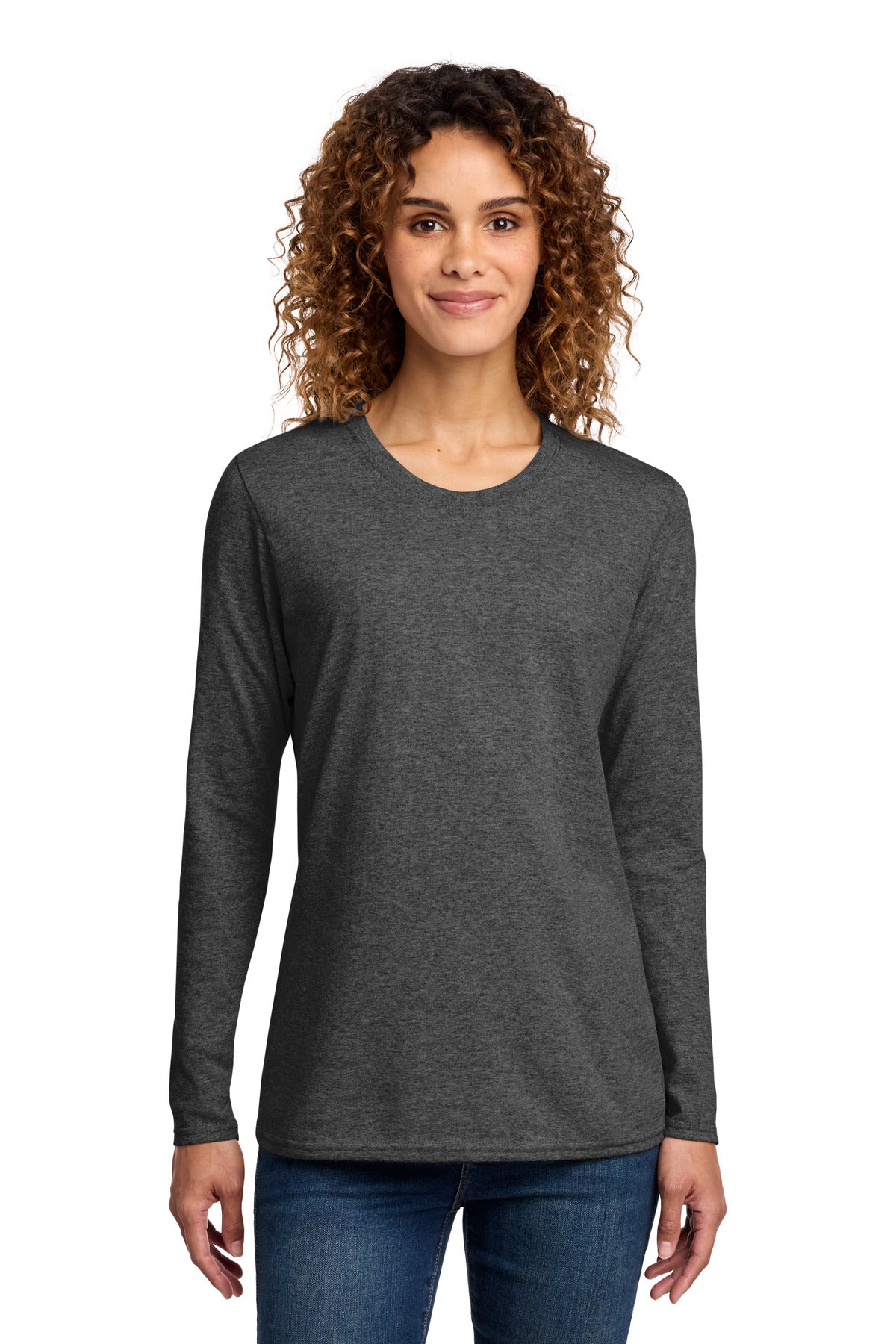 Custom Embroidered Port & Co T-Shirts  in Dark Heather Grey