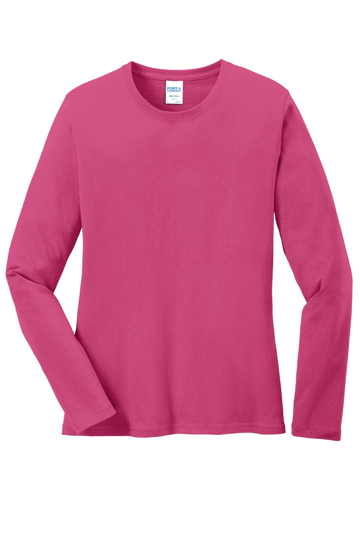 Port & Company Women's Long Sleeve Core Cotton Tee. LPC54LS Sangria