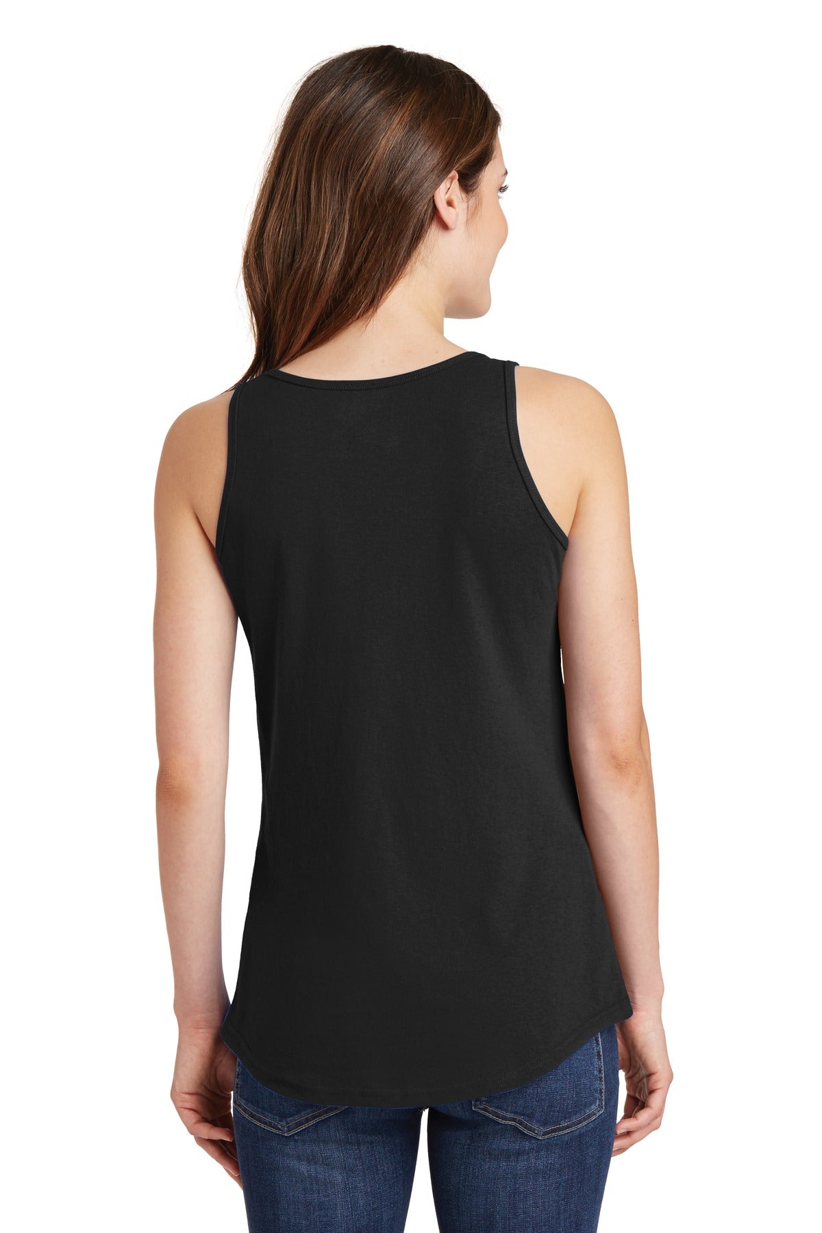 Custom Embroidered Port & Company Women's Core Cotton Tank Top.  LPC54TT,Jet Black