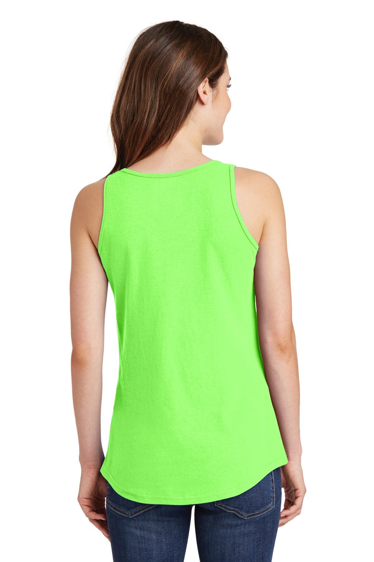 Custom Embroidered Port & Company Women's Core Cotton Tank Top.  LPC54TT,Neon Green