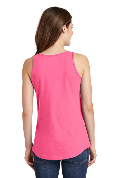 Custom Embroidered Port & Company Women's Core Cotton Tank Top.  LPC54TT,Neon Pink