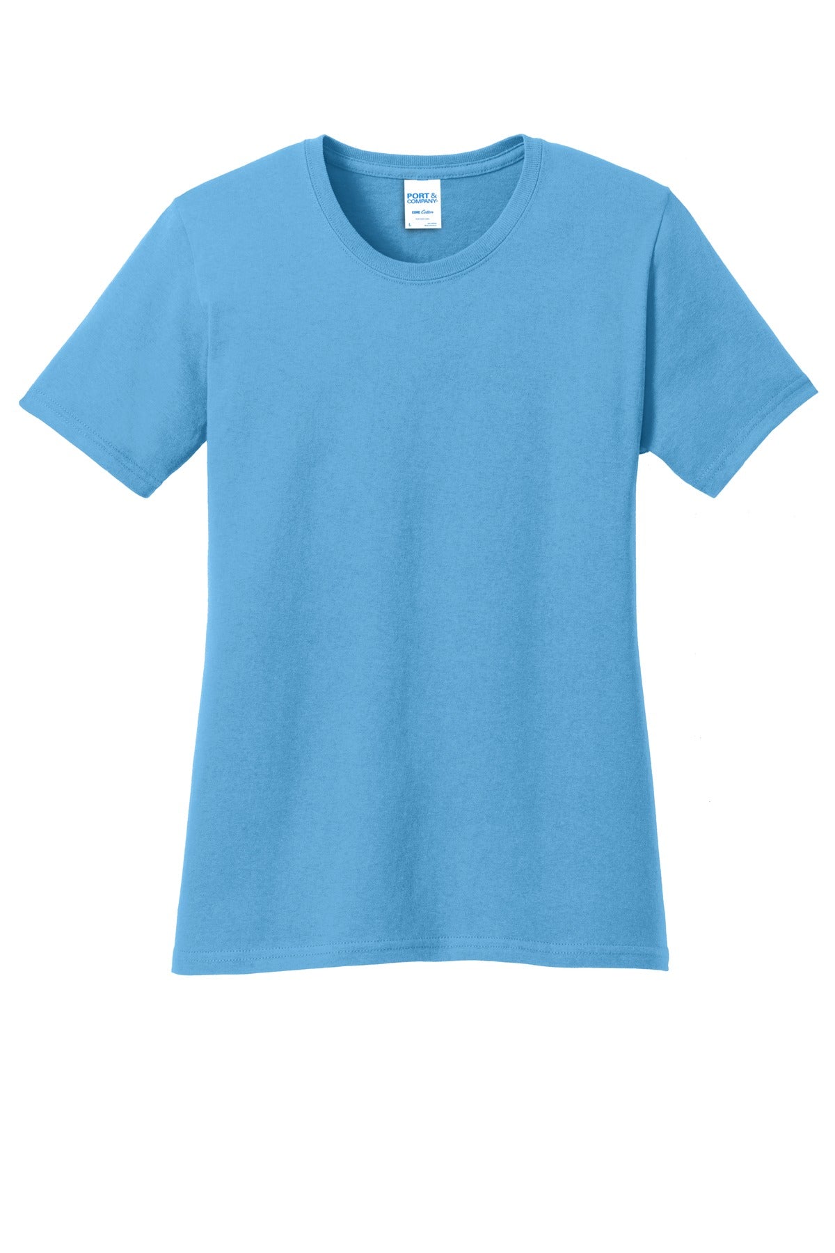 Custom Embroidered Port & Co T-Shirts  in Aquatic Blue