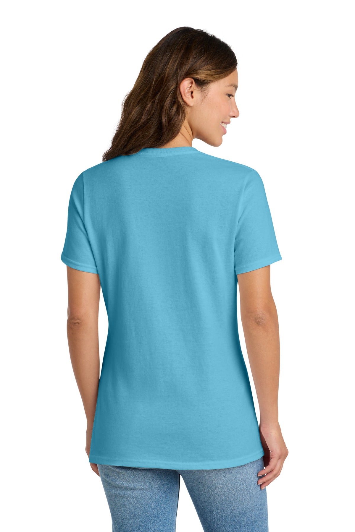 Custom Embroidered Port & Co T-Shirts  in Aquatic Blue