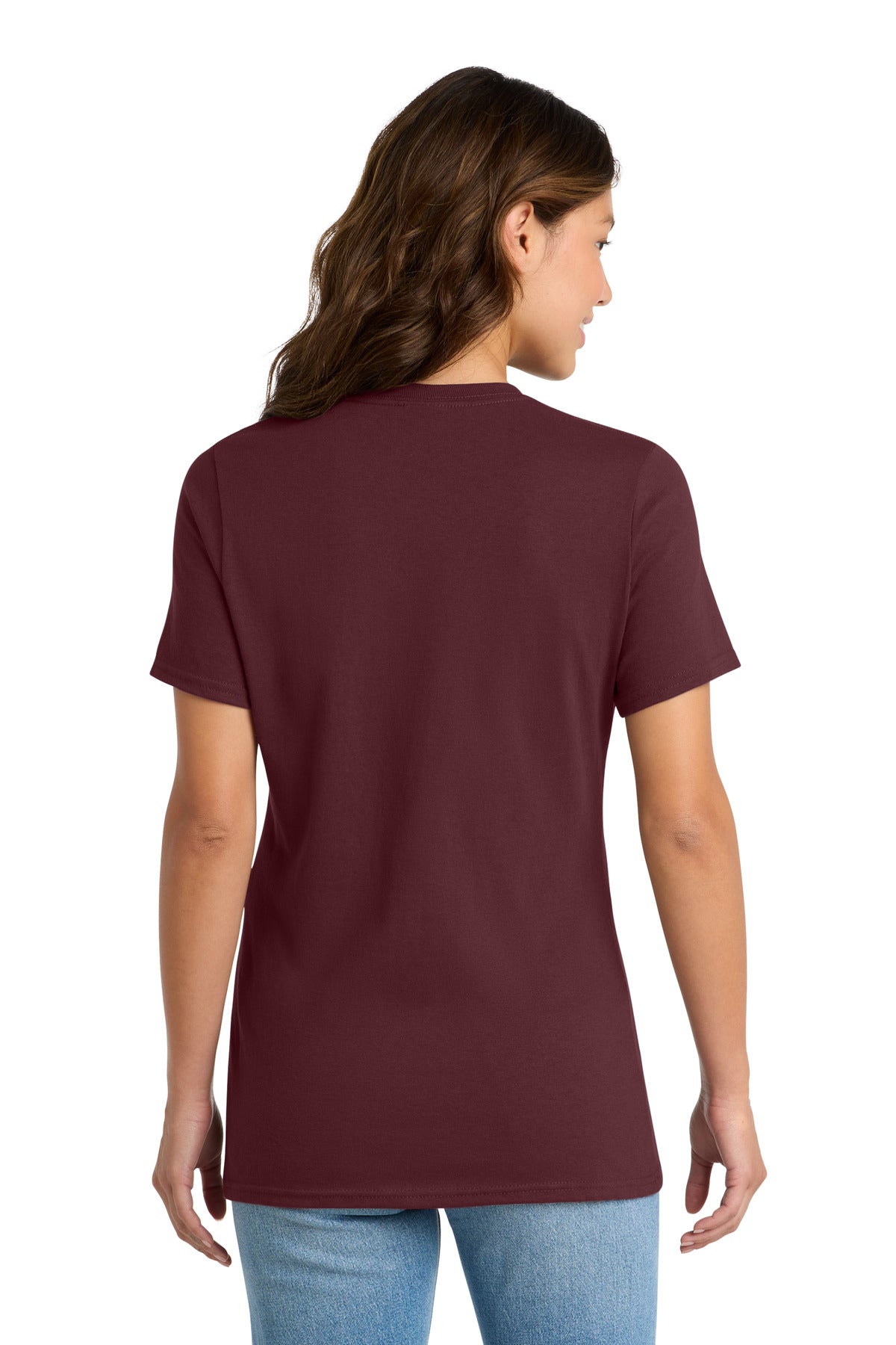 Custom Embroidered Port & Co T-Shirts  in Athletic Maroon