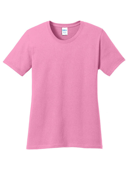 Custom Embroidered Port & Co T-Shirts  in Candy Pink