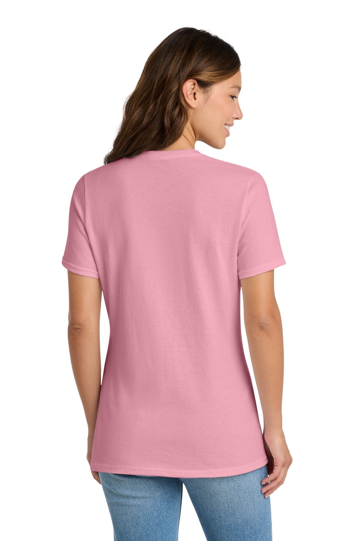 Custom Embroidered Port & Co T-Shirts  in Candy Pink