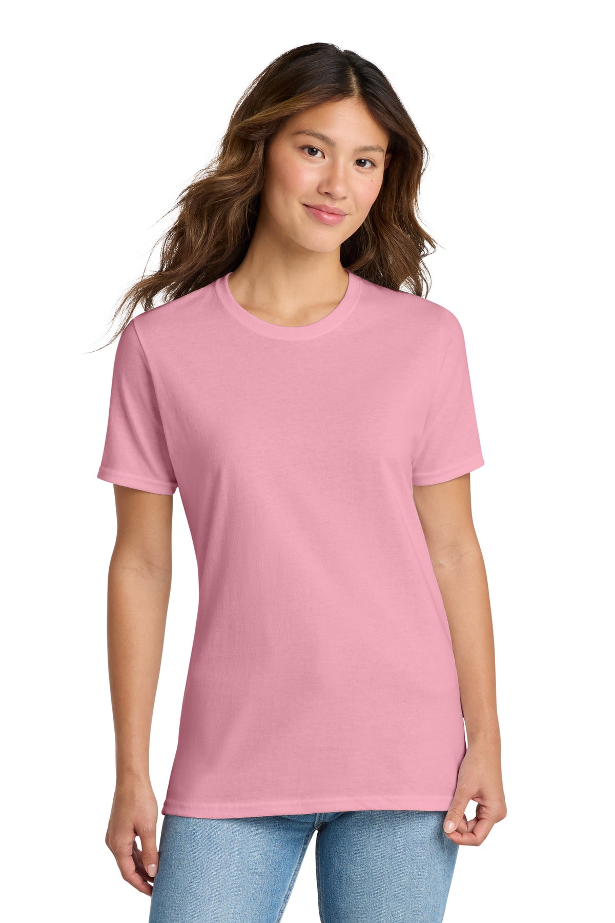 Custom Embroidered Port & Co T-Shirts  in Candy Pink
