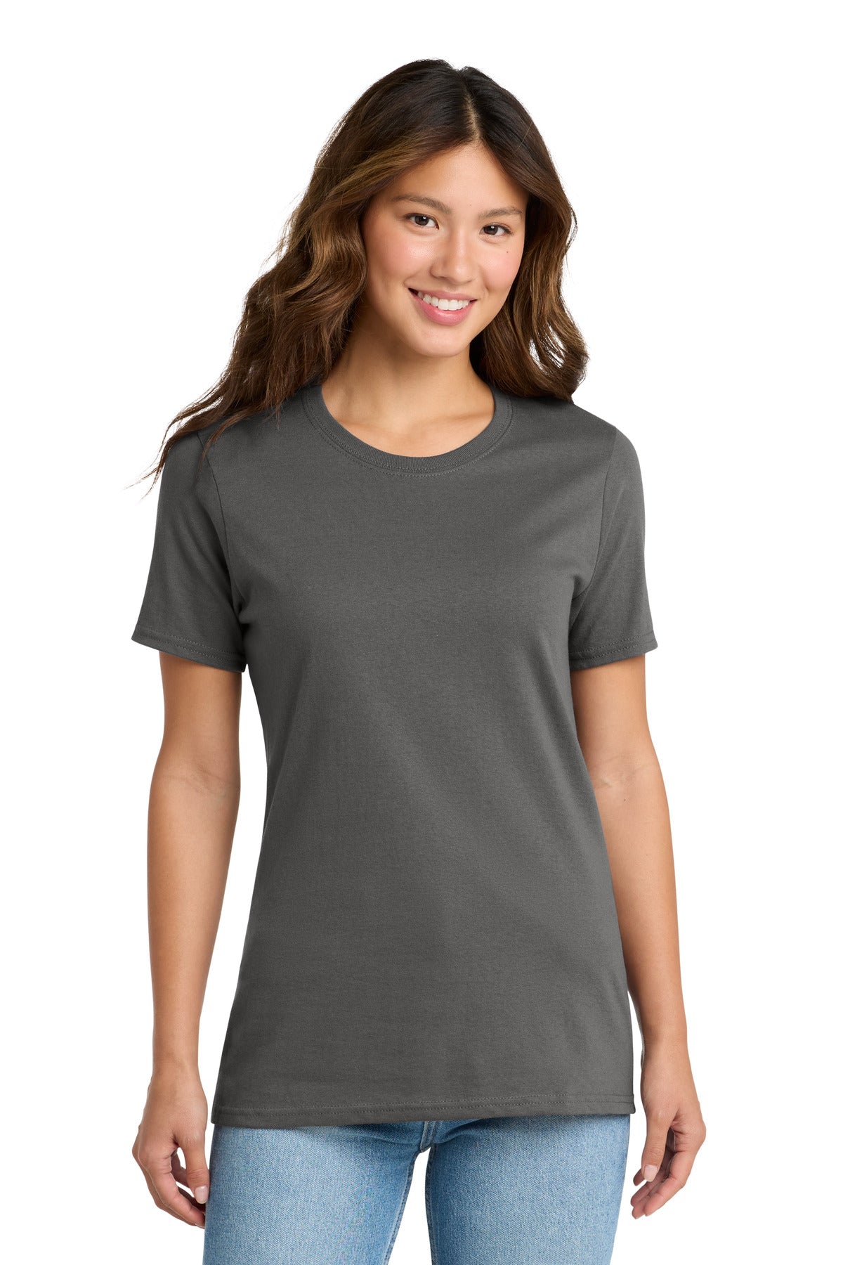 Custom Embroidered Port & Co T-Shirts  in Charcoal