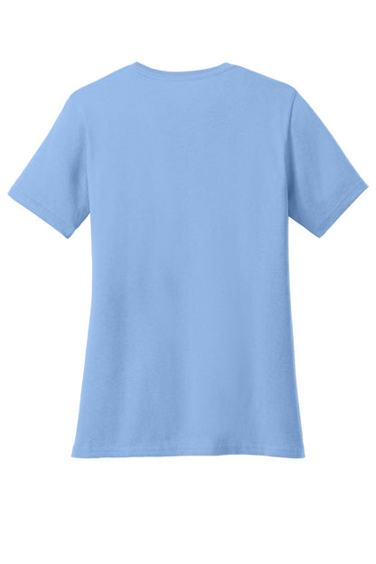 Custom Embroidered Port & Co T-Shirts  in Light Blue