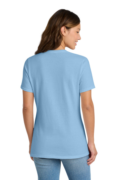 Custom Embroidered Port & Co T-Shirts  in Light Blue