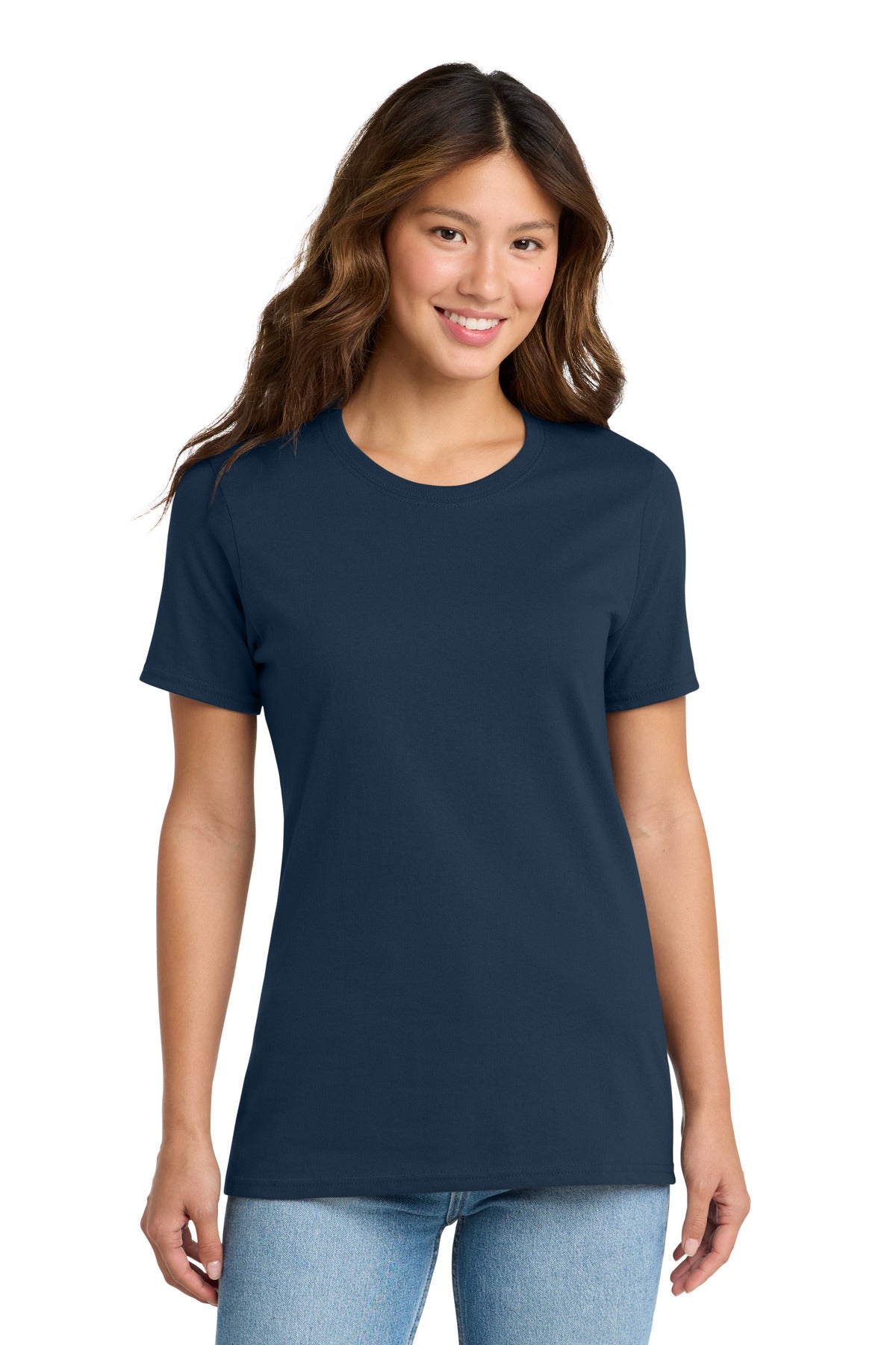 Custom Embroidered Port & Co T-Shirts  in Navy