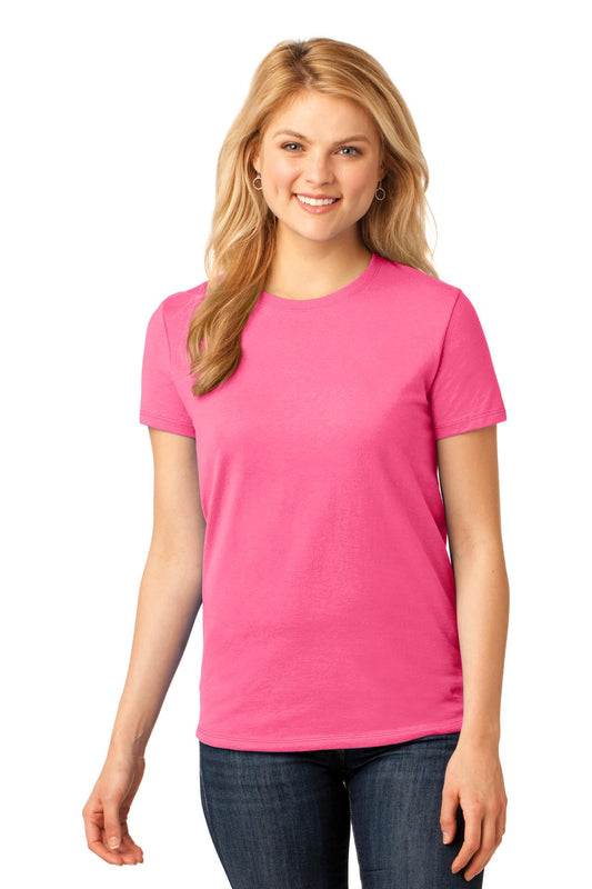 Port & Company Women's Core Cotton Tee. LPC54 Neon Pink