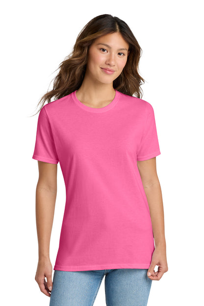 Custom Embroidered Port & Co T-Shirts  in Neon Pink