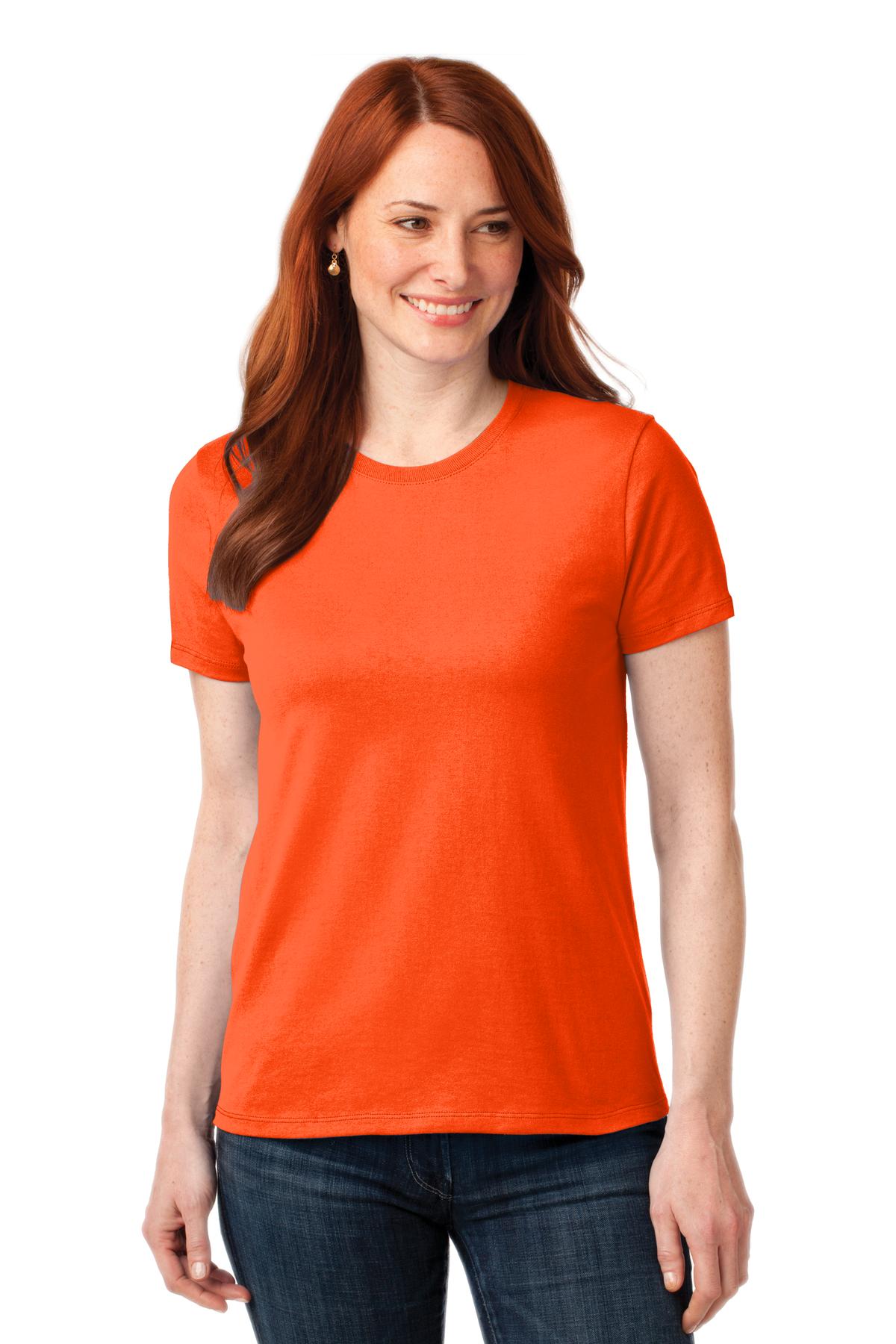 Custom Embroidered Port & Co Clothing in Safety Orange
