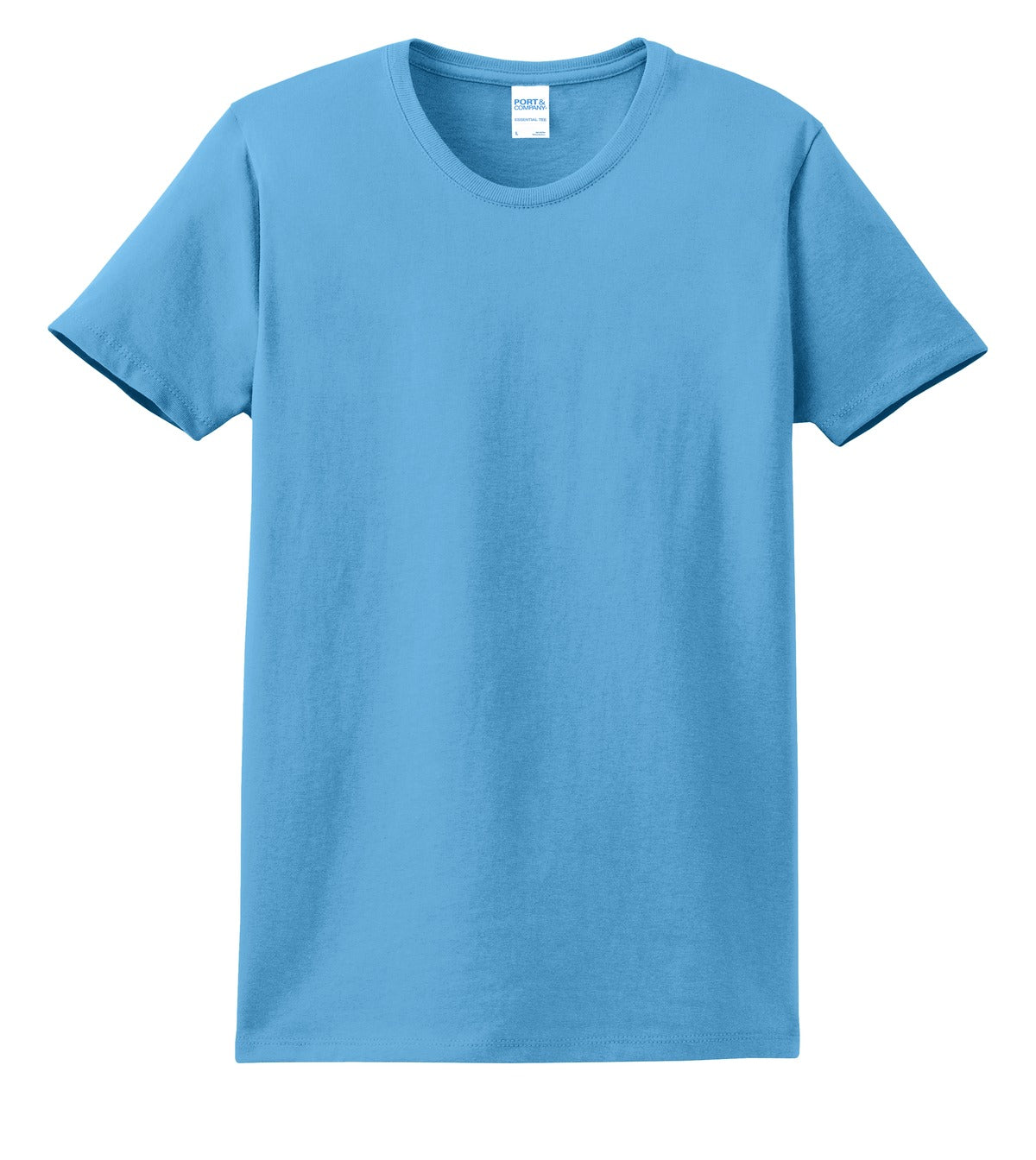 Custom Embroidered Port & Co T-Shirts  in Aquatic Blue
