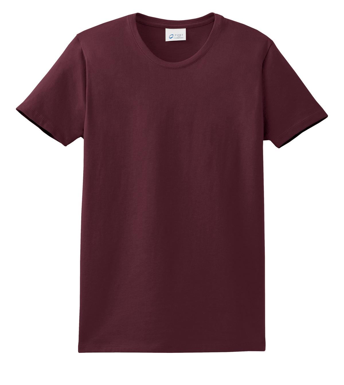 Custom Embroidered Port & Co T-Shirts  in Athletic Maroon