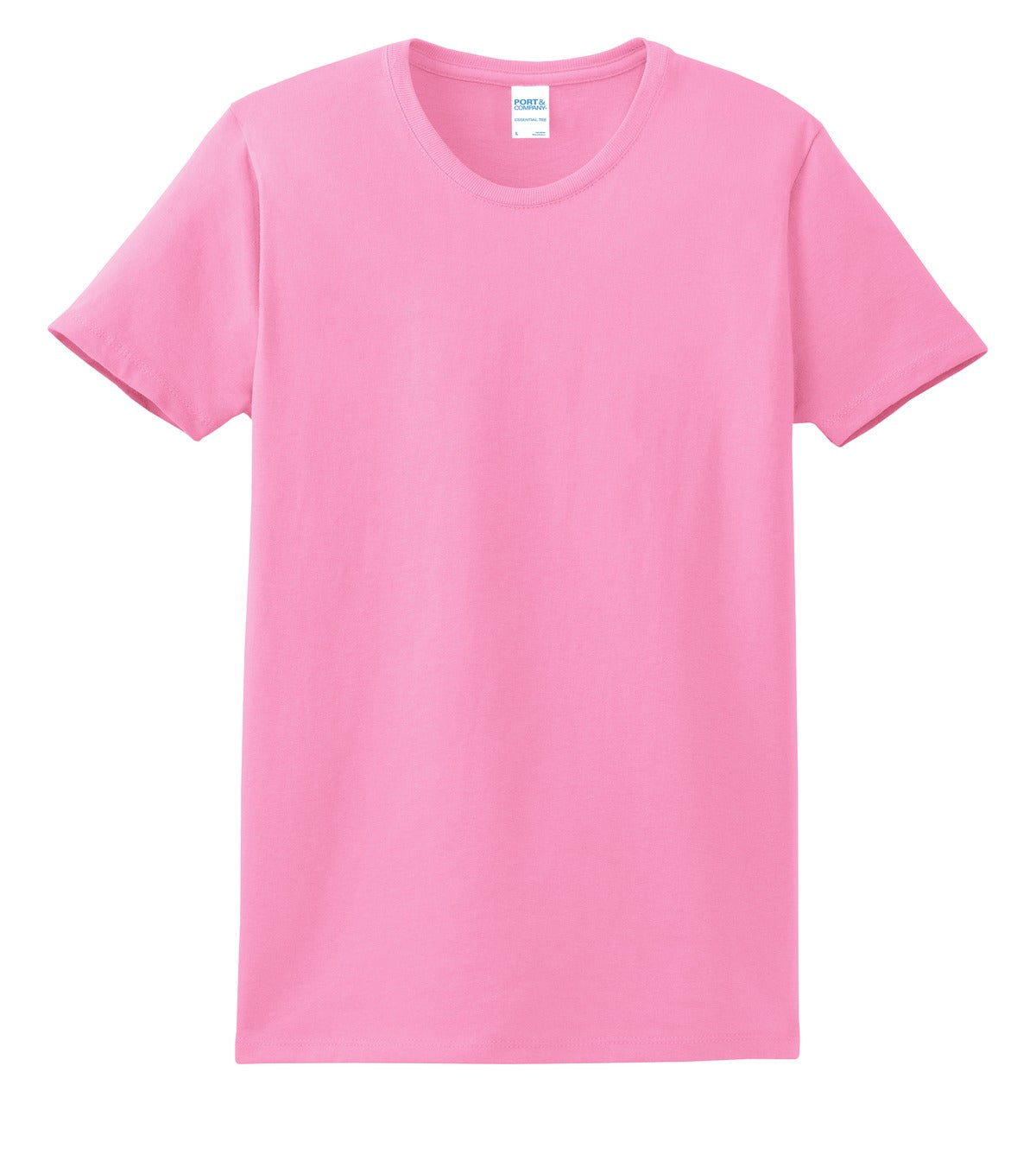 Custom Embroidered Port & Co T-Shirts  in Candy Pink