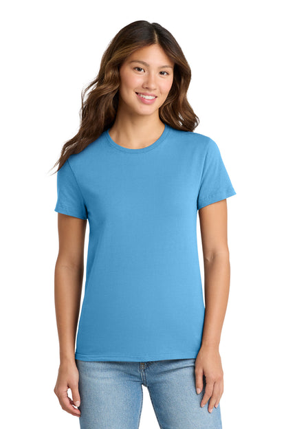 Custom Embroidered Port & Co T-Shirts  in Aquatic Blue