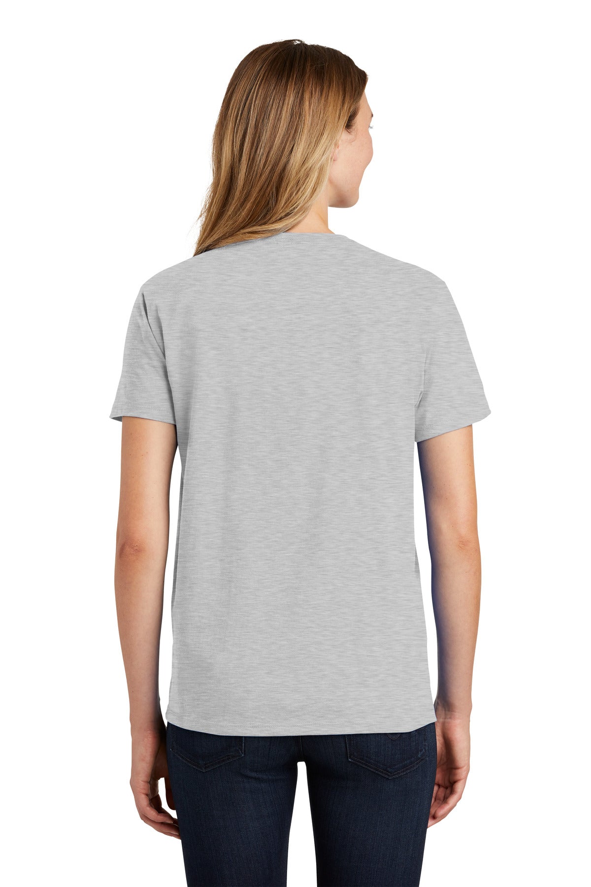 Custom Embroidered Port & Co T-Shirts  in Ash