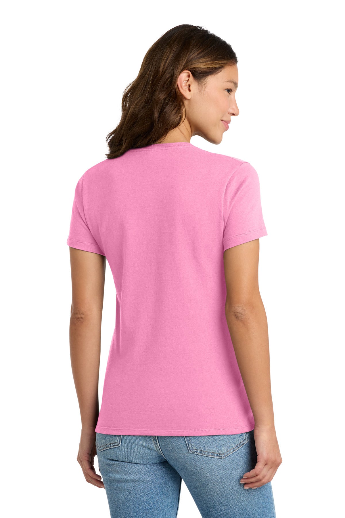 Custom Embroidered Port & Co T-Shirts  in Candy Pink