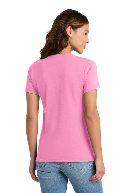 Custom Embroidered Port & Co T-Shirts  in Candy Pink