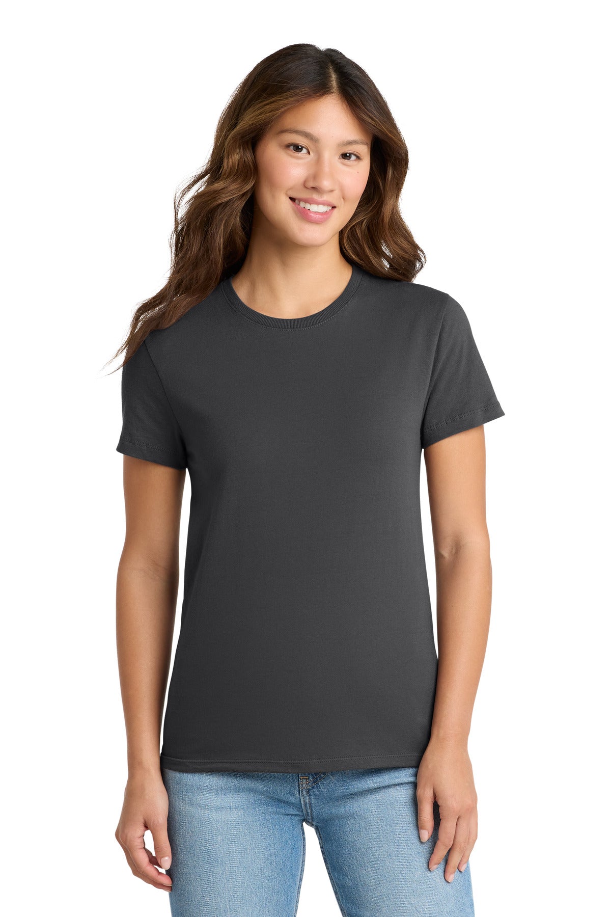 Custom Embroidered Port & Co T-Shirts  in Charcoal