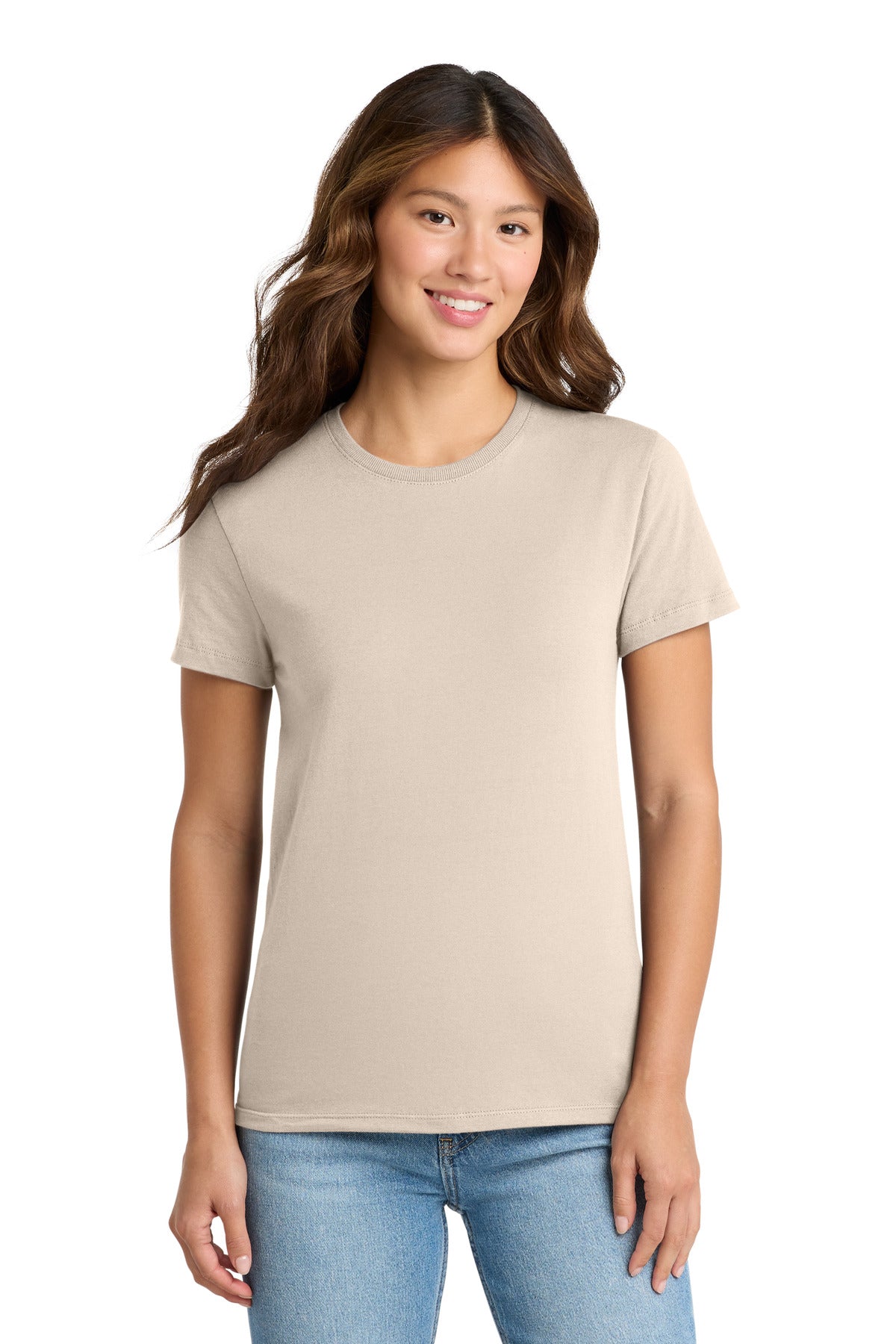 Custom Embroidered Port & Co T-Shirts  in Natural