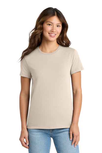 Custom Embroidered Port & Co T-Shirts  in Natural