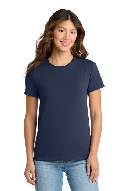 Custom Embroidered Port & Co T-Shirts  in Navy