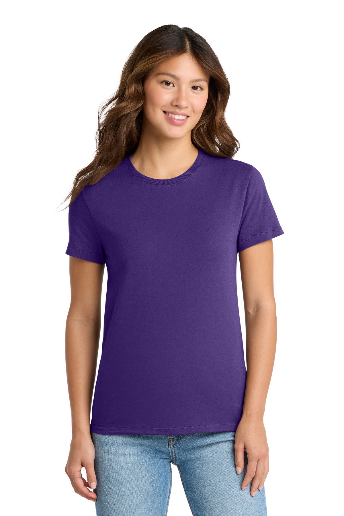 Custom Embroidered Port & Co T-Shirts  in Purple
