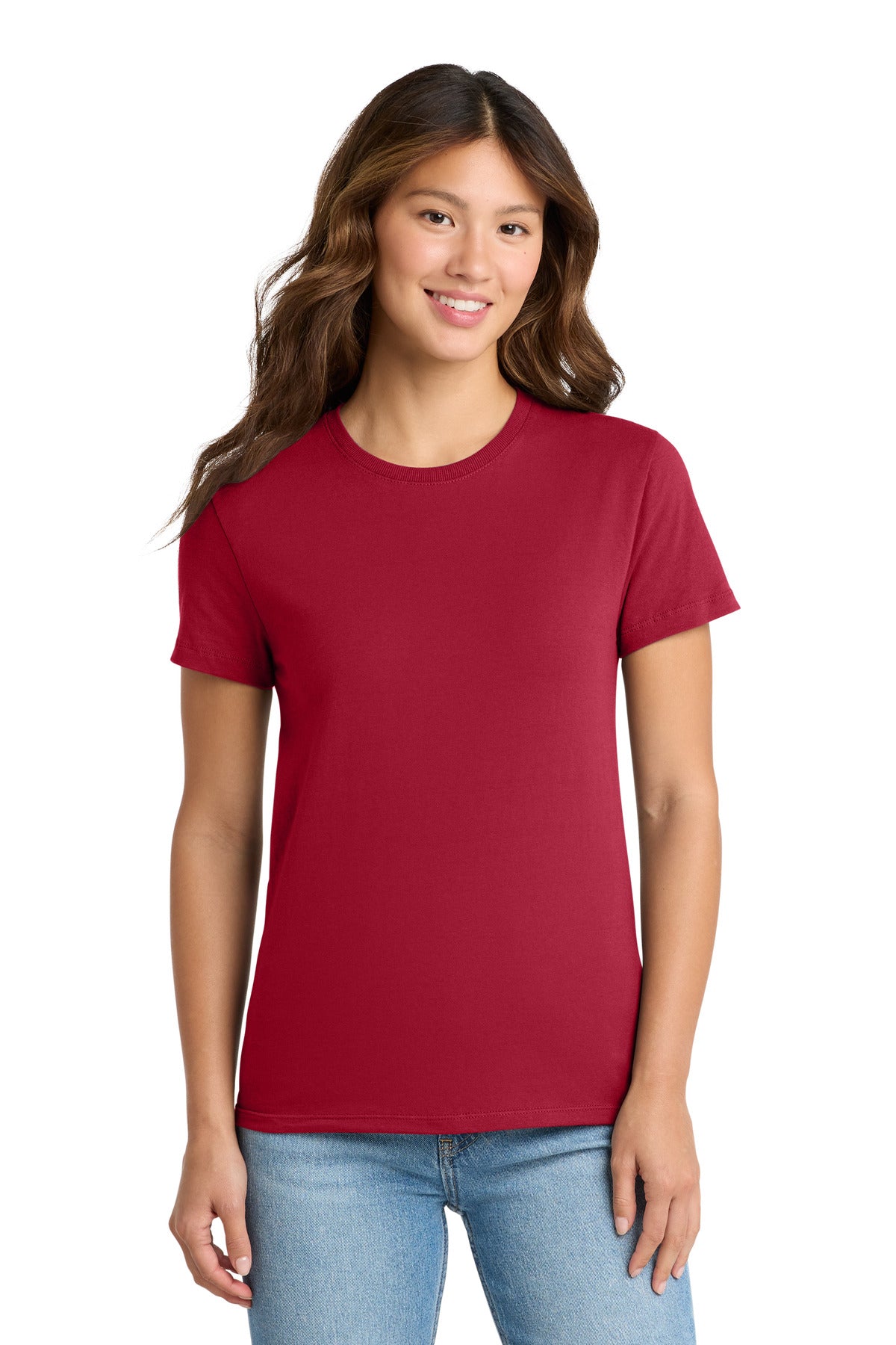 Custom Embroidered Port & Co T-Shirts  in Red