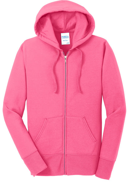 Port & Company Women's Core Fleece Full-Zip Hooded Sweatshirt. LPC78ZH
