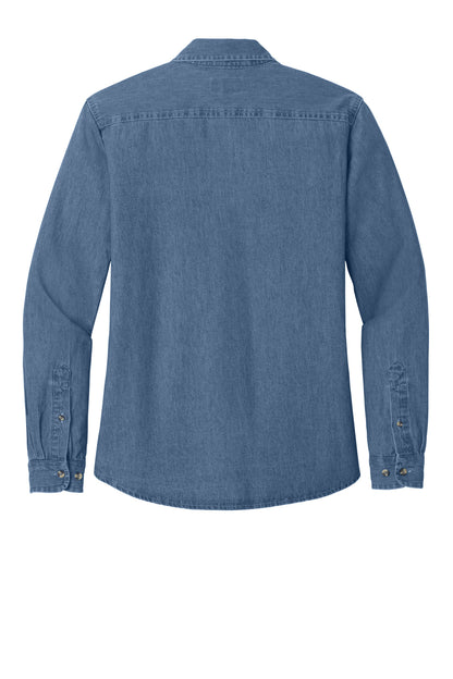 Custom Embroidered Port & Co Clothing Tops in Faded Blue