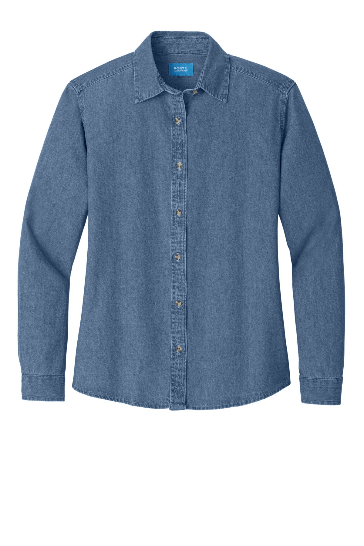 Custom Embroidered Port & Co Clothing Tops in Faded Blue