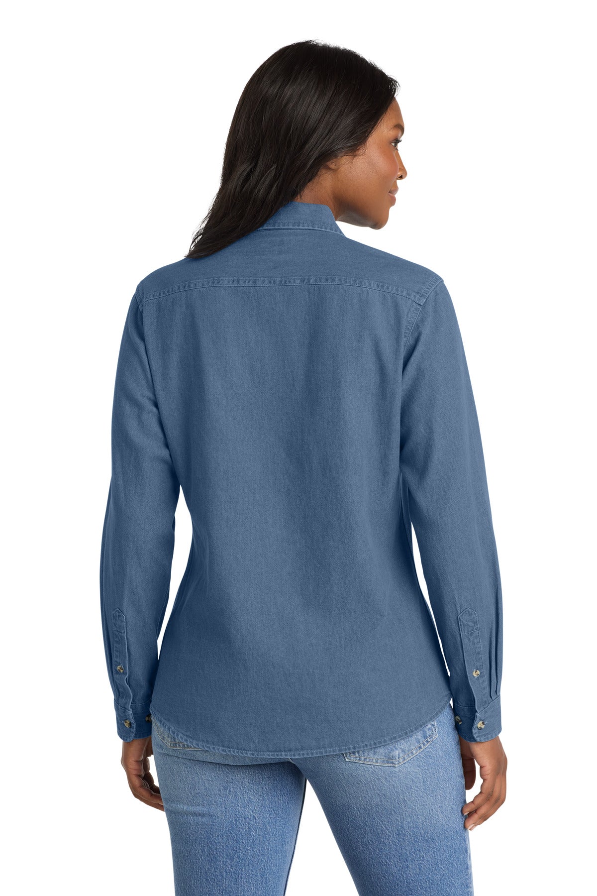 Custom Embroidered Port & Co Clothing Tops in Faded Blue