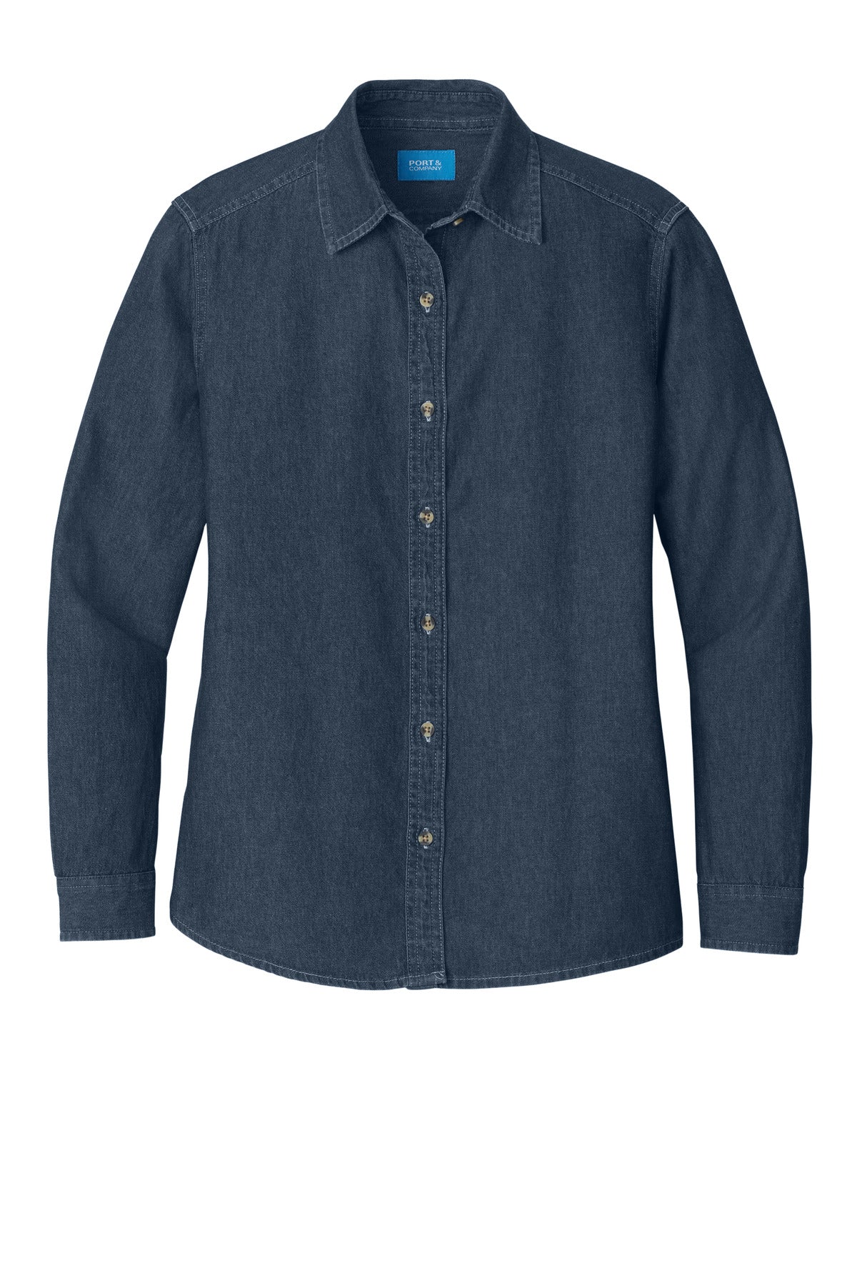 Custom Embroidered Port & Co Clothing Tops in Ink Blue