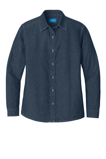 Custom Embroidered Port & Co Clothing Tops in Ink Blue