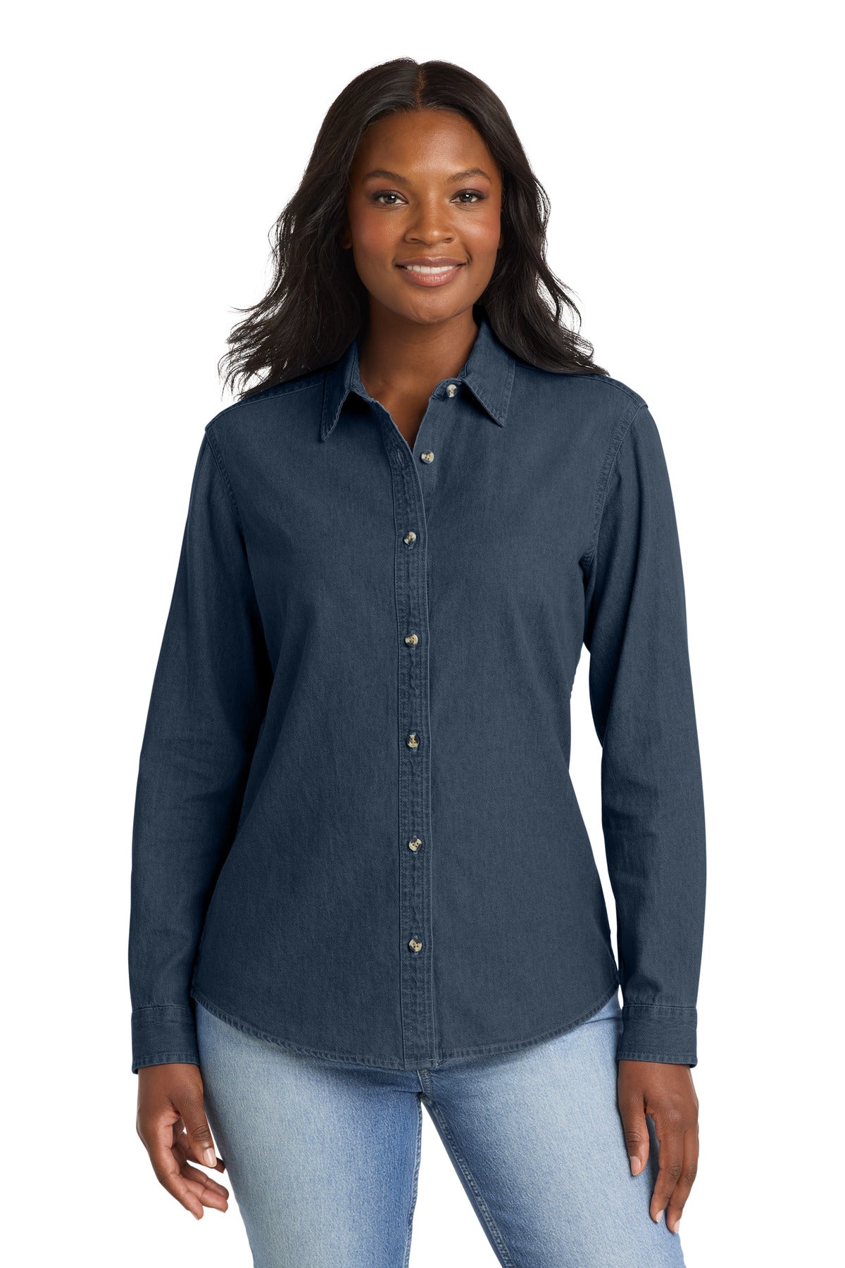 Custom Embroidered Port & Co Clothing Tops in Ink Blue
