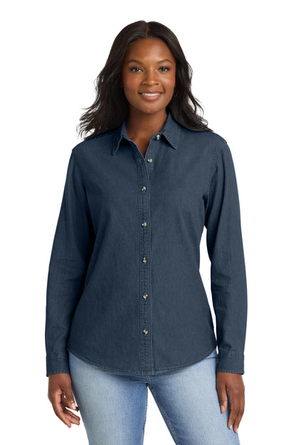 Custom Embroidered Port & Co Clothing Tops in Ink Blue