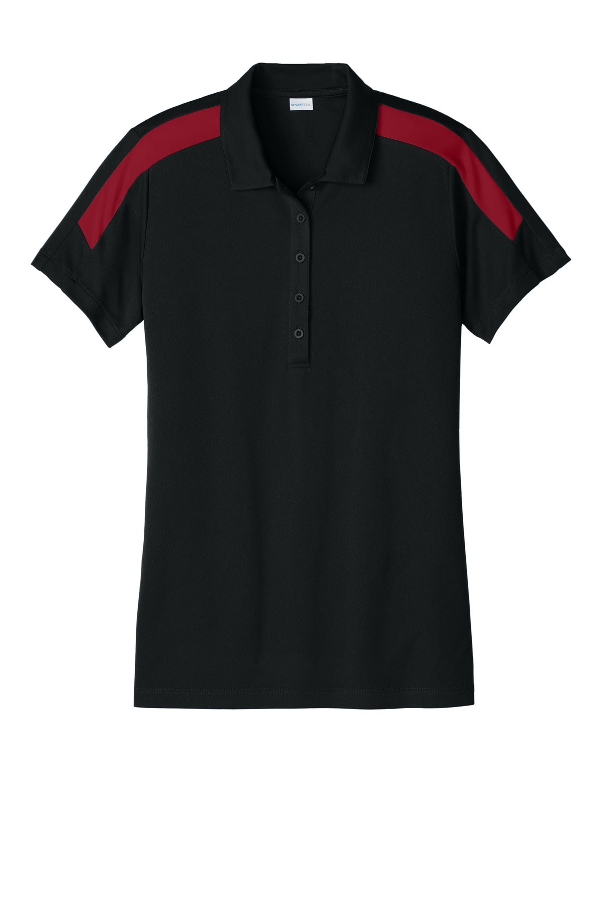 Sport-Tek Women's Competitor United Polo LST104 Black/ Deep Red