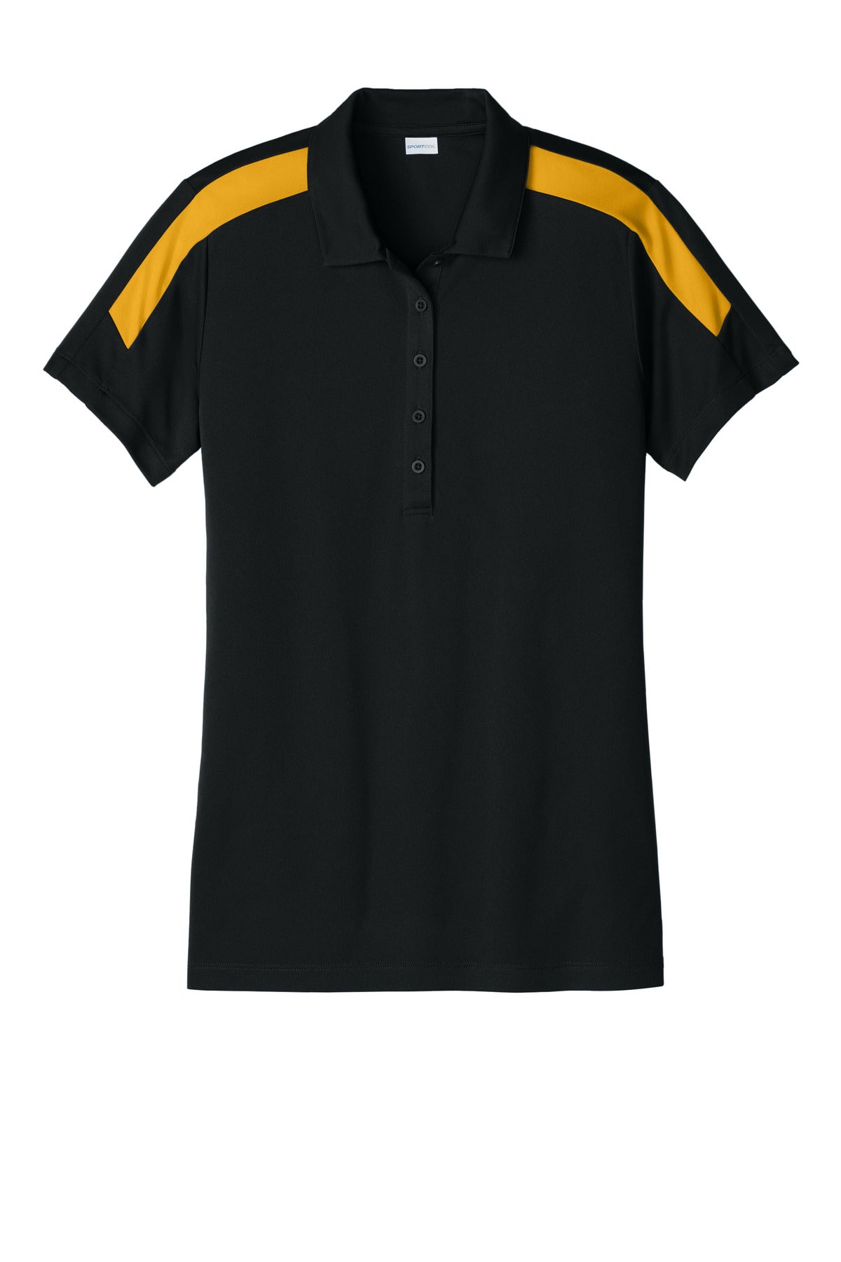 Sport-Tek Women's Competitor United Polo LST104 Black/ Gold
