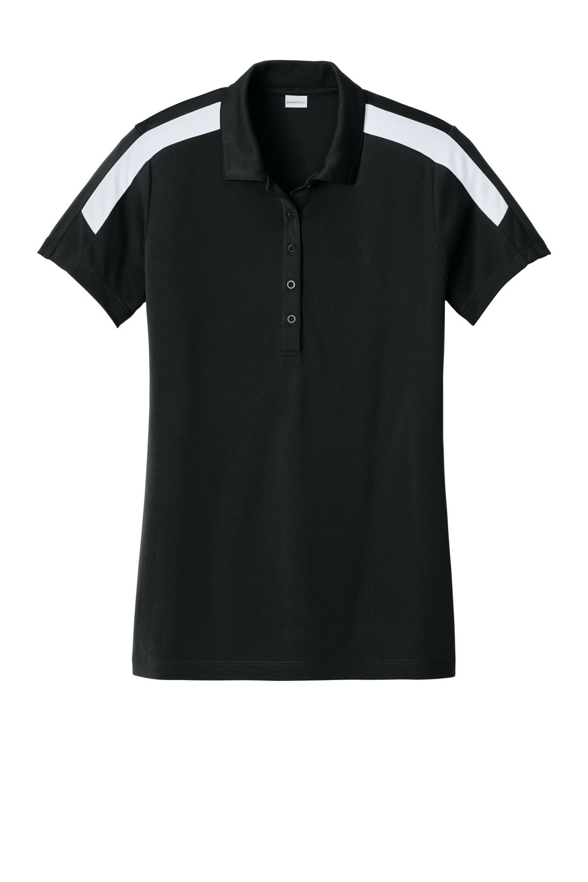 Sport-Tek Women's Competitor United Polo LST104 Black/ White