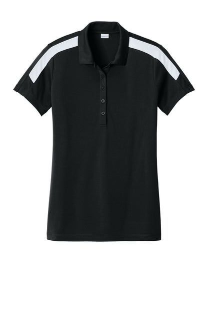Sport-Tek Women's Competitor United Polo LST104 Black/ White