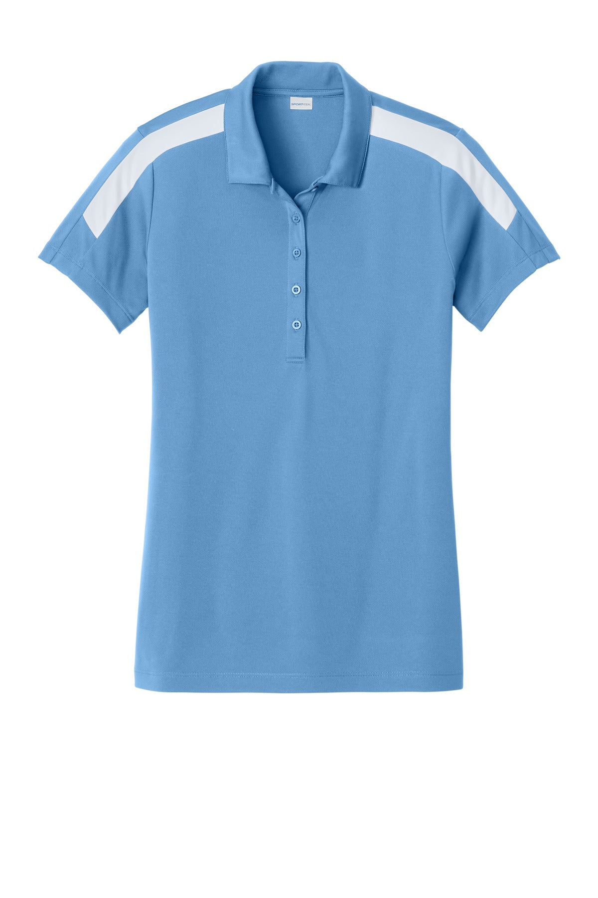 Sport-Tek Women's Competitor United Polo LST104 Carolina Blue/ White