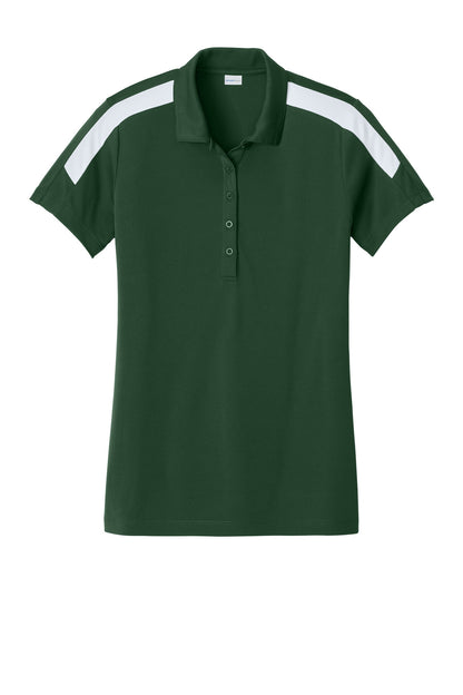 Sport-Tek Women's Competitor United Polo LST104 Forest Green/ White