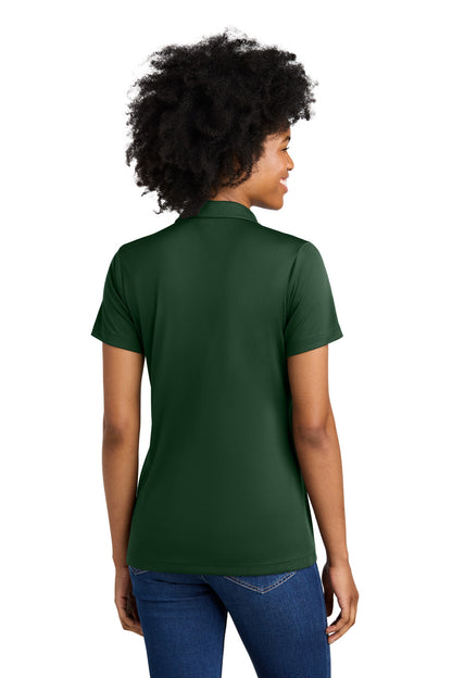 Custom Embroidered Sport-Tek Women's Competitor United Polo LST104,Forest Green/ White