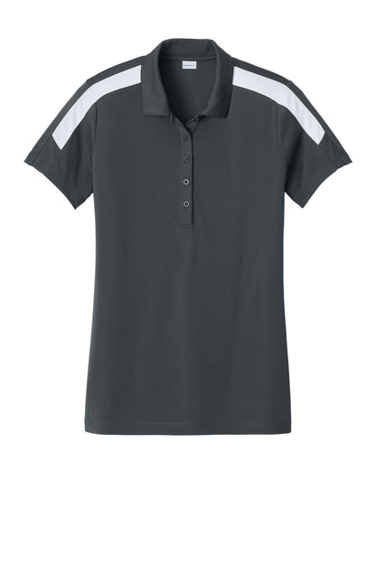 Sport-Tek Women's Competitor United Polo LST104 Iron Grey/ White